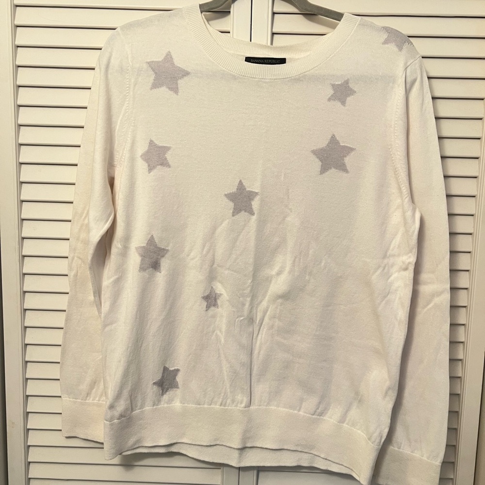 Banana Republic Cream Star Pattern Sweater